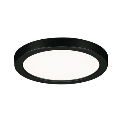 Plafonnier LED rond avec cadre en métal noir et diffuseur blanc pour un éclairage moderne