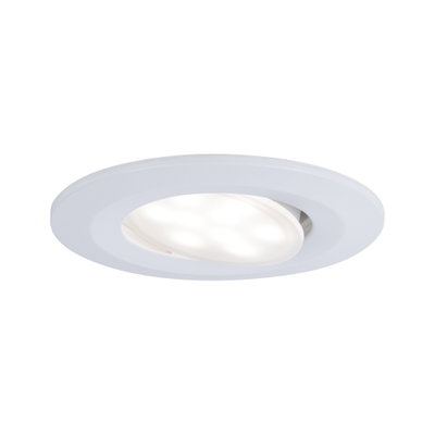 White plastic LED recessed spotlight with adjustable head for modern lighting solutions