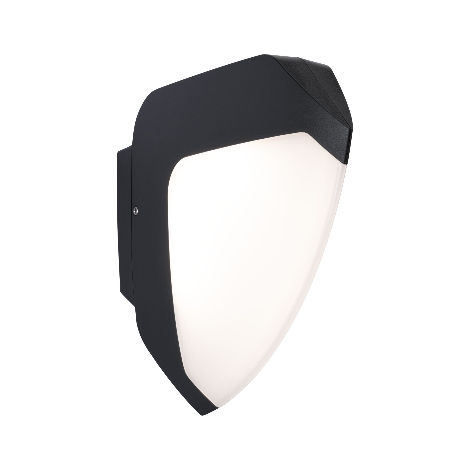 Applique murale extérieure noire avec diffuseur blanc en plastique pour éclairage moderne