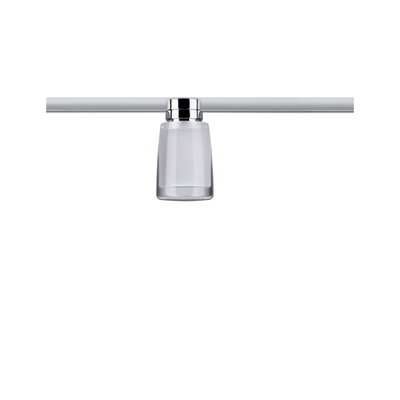 Moderne plafondspot met helder glas en chroom metaal voor stijlvolle verlichting