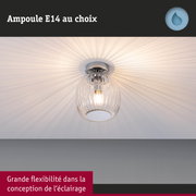 Plafonnier en verre transparent avec douille E14, crée des rayons lumineux décoratifs au plafond