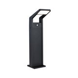 Moderne zwarte metalen LED-buitenlamp met bewegingssensor voor tuin en terrasverlichting