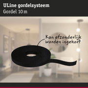 Zwart ULine gordelsysteem van 10 m met verstelbare lengte voor veelzijdig gebruik