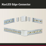 White plastic MaxLED edge connector for flexible 24V LED strips, ideal for LED lighting setups