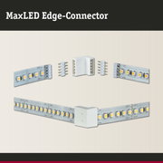 White plastic MaxLED edge connector for flexible 24V LED strips, ideal for LED lighting setups