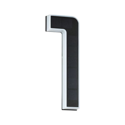 Modern white LED wall light with black solar panel for energy-saving outdoor lighting