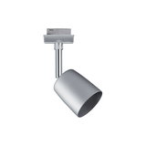 Moderne zilverkleurige metalen LED-spot voor railsystemen, geschikt voor accentverlichting