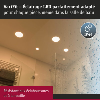 Éclairage LED encastré IP44 pour salle de bain, résistant aux éclaboussures et à la rouille