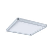 Plafonnier LED carré avec cadre en aluminium argenté et diffuseur blanc pour éclairage moderne