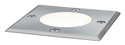 Quadratischer Edelstahl-Einbauleuchte mit warmweißem LED-Licht und vier Schrauben für Außenbereiche