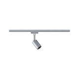 Spot LED orientable moderne en aluminium argenté pour systèmes de rails d'éclairage intérieur