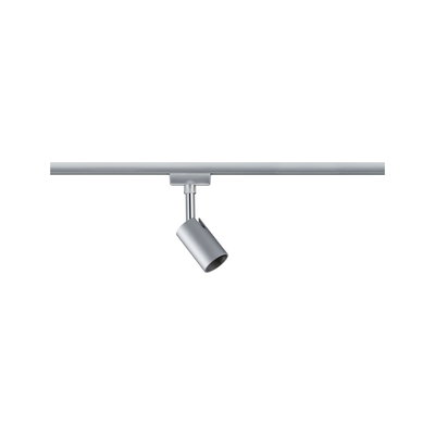 Spot LED orientable moderne en aluminium argenté pour systèmes de rails d'éclairage intérieur