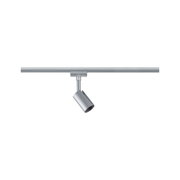 Moderner schwenkbarer LED-Strahler aus silbernem Aluminium für Schienensysteme im Innenbereich