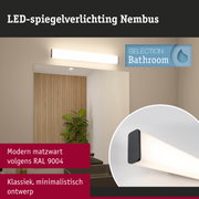 Moderne matzwarte LED-spiegelverlichting Nimbus voor badkamer met klassiek minimalistisch ontwerp