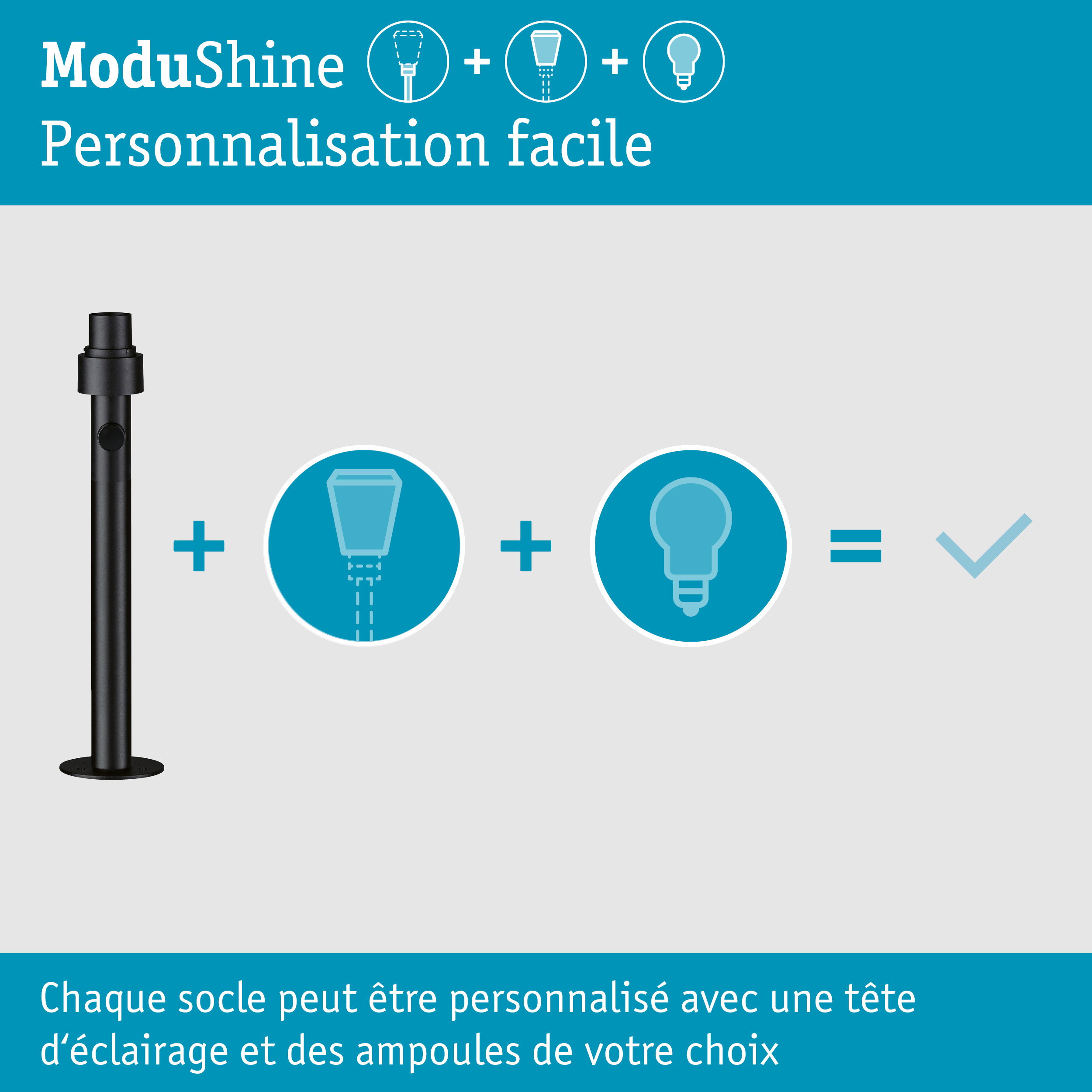 ModuShine Borne Petit IP44 560mm allongée Anthracite