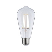 Klassische LED-Glühbirne mit transparentem Glas und E27-Fassung für energiesparende Beleuchtung