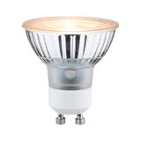 Halogen reflector lamp with GU10 base made of clear glass for focused lighting
