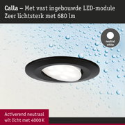 Zwarte Calla LED inbouwspot met ingebouwde module en neutraal wit licht 680 lm