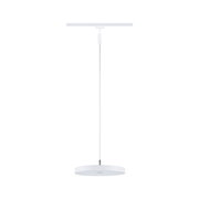 Moderne weiße LED-Pendelleuchte mit rundem Design und dünnem Kabel für stilvolle Raumbeleuchtung