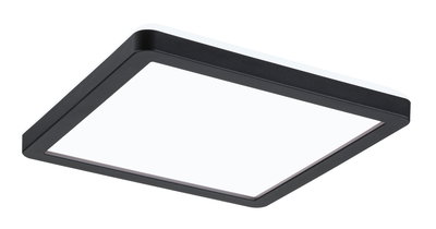 Black square LED ceiling light with white diffuser for modern room lighting