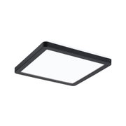 Black square LED ceiling light with white plastic diffuser for modern room lighting