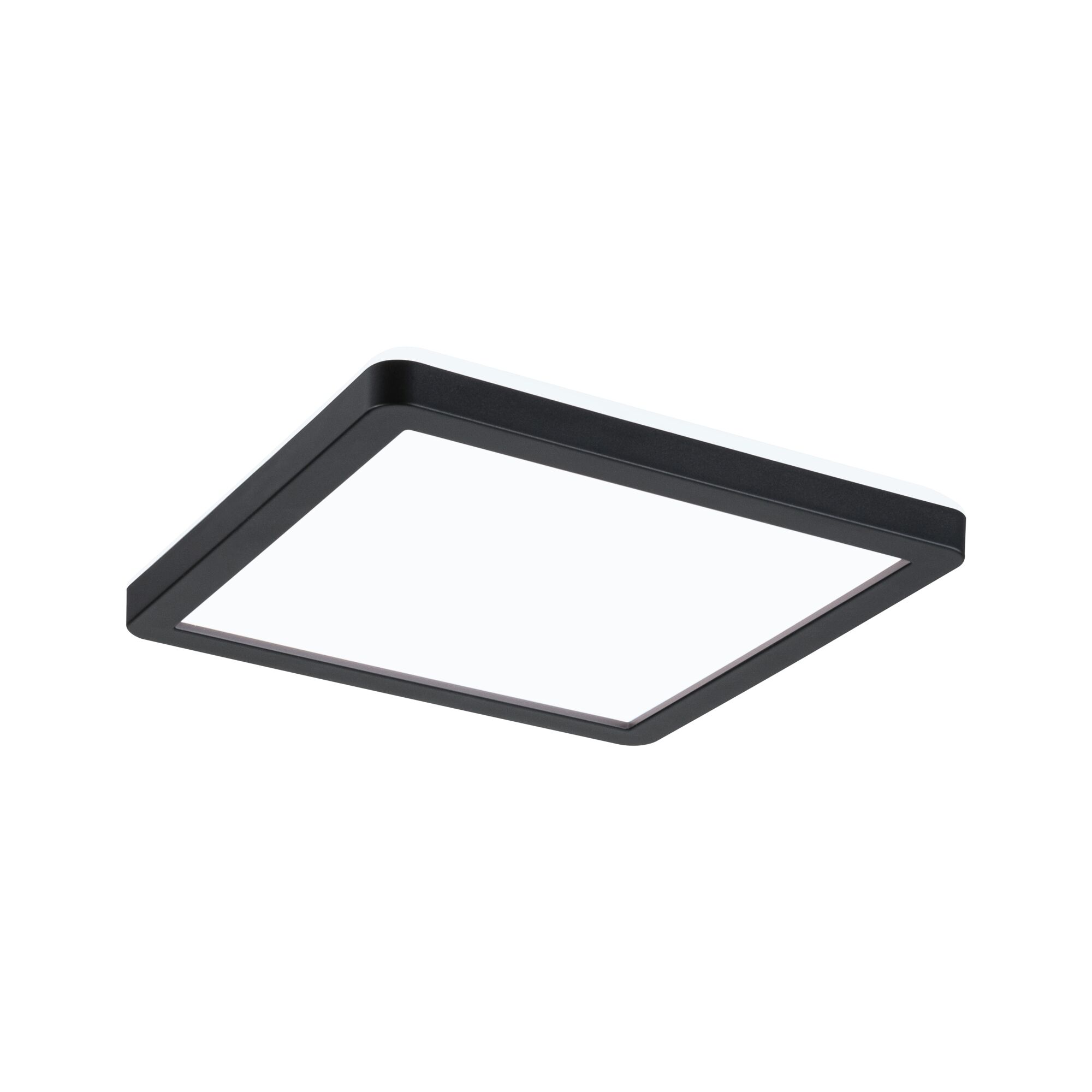 Schwarze quadratische LED-Deckenleuchte mit weißem Diffusor aus Kunststoff für modernes Raumlicht