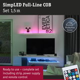 SimpLED Full-Line COB 1.5m LED strip with remote and protective cover for ambient home lighting