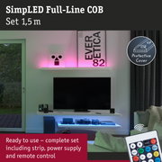 SimplLED Full-Line COB 1.5m LED strip set with remote and protective cover for ambient home lighting