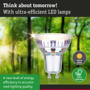 Clear GU10 LED bulb in warm white, ultra-efficient LED lamp for accent lighting with energy saving