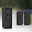 Socket column Rio Quadruple IP44 Anthracite Three black outdoor sockets with protective covers made of durable material for garden use.