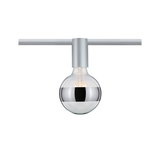 Modern LED bulb with silver mirror band and silver fitting for track lighting systems