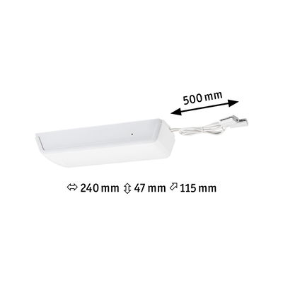 Weißes LED-Unterbauleuchte mit Kabel, Maße 240x47x115 mm, energiesparende Beleuchtungslösung