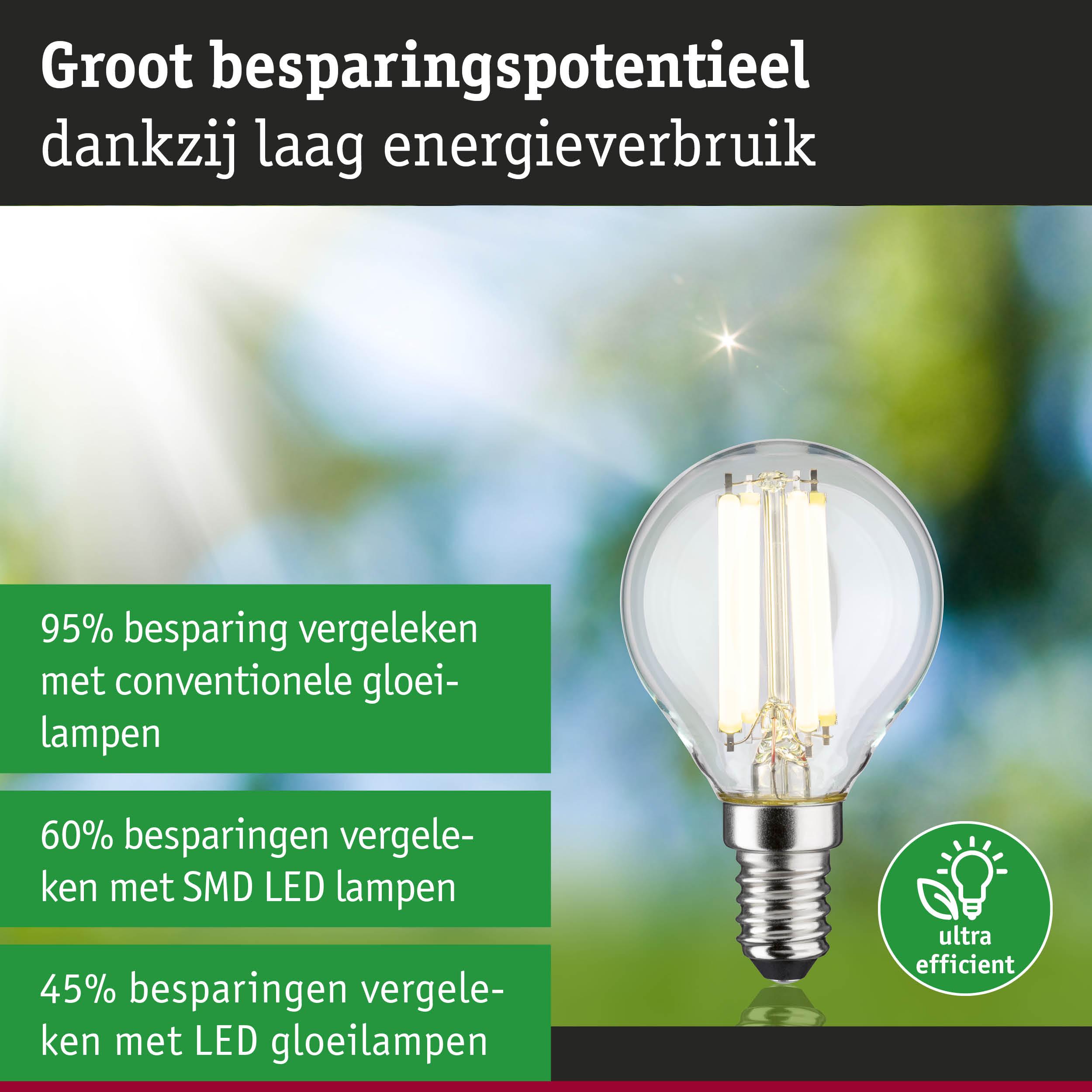 Energiezuinige LED gloeilamp met helder glas en zilveren fitting, ultra efficiënt
