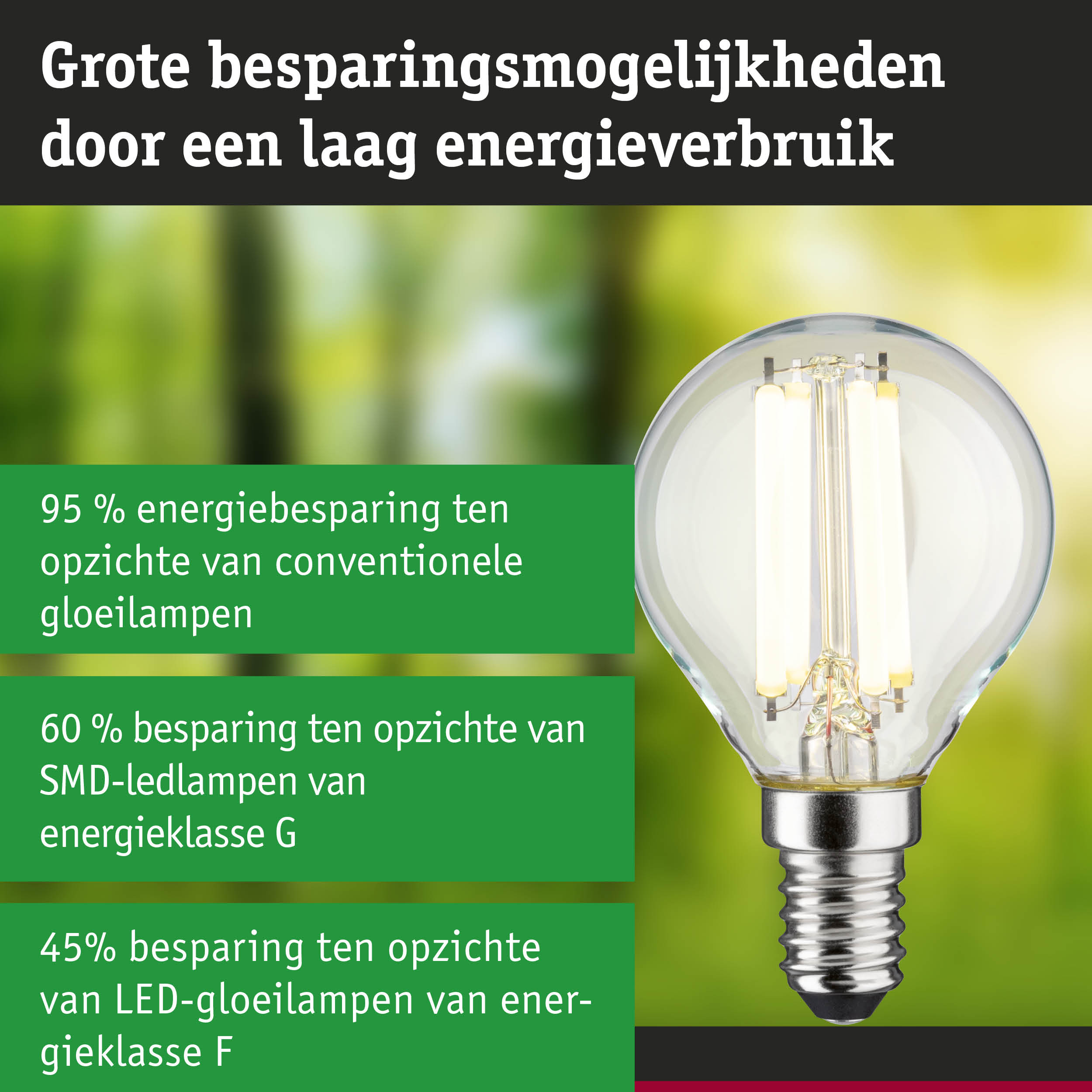 Energiezuinige LED-lamp met helder glas en E14-fitting voor milieuvriendelijke verlichting