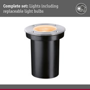 LED Recessed floor light Floor insect friendly IP65 cylindrical 110mm 2200K 4,3W 320lm 230V 38° Semi-crown gold Stainless steel/Plastic