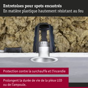 Entretoises en plastique noir pour spots encastrés avec isolation résistante au feu pour sécurité