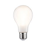 Illuminated LED light bulb with E27 base in clear glass design for energy-saving lighting