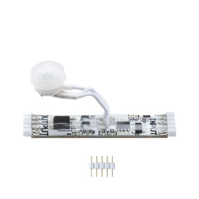 Electronic circuit board with white sensor and connector for LED lighting systems