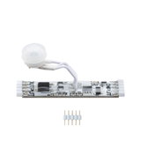 White motion sensor with detector and LED circuit board for smart lighting control