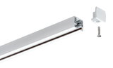 White aluminum profile with screw and end cap for LED track lighting, modern lighting accessory