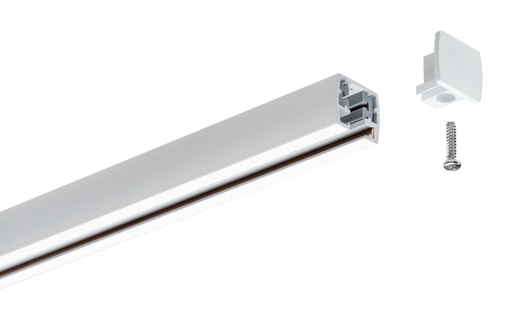 Weißes Aluminium-Profil mit Endkappe und Schraube für LED-Streifenmontage, modernes Zubehör