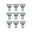 Zestaw Standard 230V LED odbłyśnik gu10 9x425lm 9x6,5W 2700K Alu Set of nine silver GU10 LED bulbs with matte finish for energy-efficient lighting solutions