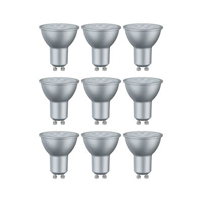 Neuf ampoules LED argentées à réflecteur avec culot GU10 pour éclairage économique