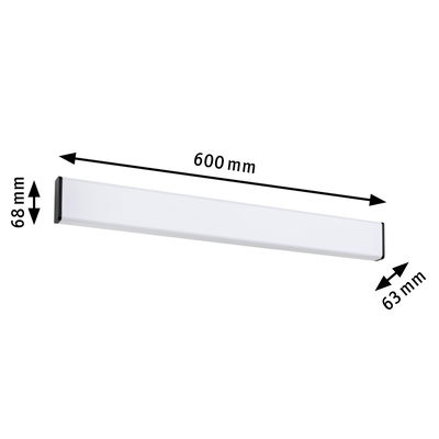 Weißes LED-Wandlicht mit Maßen 600x68x63 mm, modernes Design für Innenbeleuchtung
