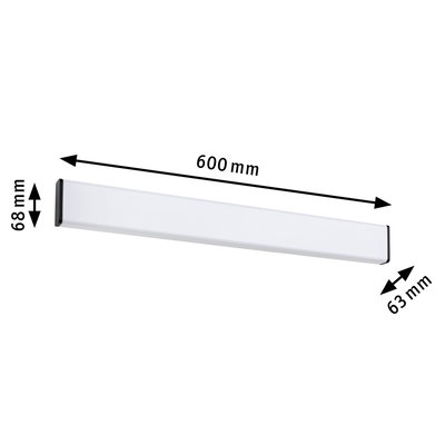 Weißes LED-Wandlicht mit Maßen 600x68x63 mm, modernes Design für Innenbeleuchtung