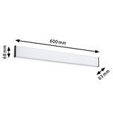 Applique murale LED blanche de 600x68x63 mm, design moderne pour éclairage intérieur
