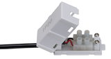 White plastic connection housing with IP20 protection and cable terminal for LED lighting systems