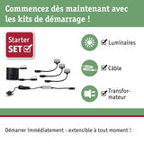 Kit de démarrage avec luminaires LED, câble et transformateur pour installation facile