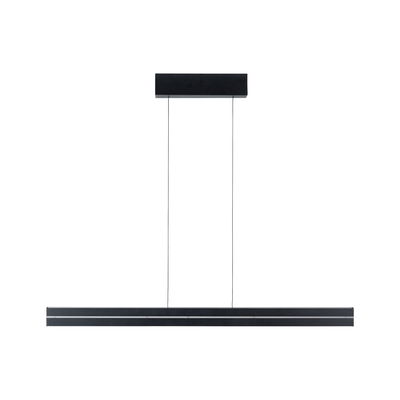 Suspension LED noire en métal au design fin avec deux câbles de suspension pour un éclairage moderne