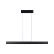 Black metal LED pendant light with minimalist design and dimmable lighting for modern interiors